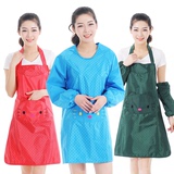 韩版时尚长袖围裙可爱卡通罩衣厨房防水围裙韩版无袖反穿衣包邮