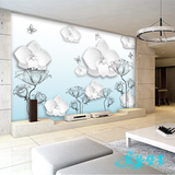 现代简约清新高洁百合壁纸餐厅卧室客厅酒店沙发背景墙纸大型壁画
