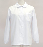 日本jk制服衬衫学生丸襟圆领学院风幼稚园白衬衣娃娃领长袖上衣女