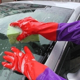 汽车用清洗洗车手套冬季加毛绒冬天洗车工具橡胶 气 防水手套加厚