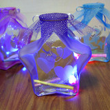 新款大中小号全套五角星型许愿星星瓶 带发光闪光漂流瓶 玻璃瓶