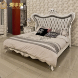 新古典床布艺床 欧式床实木雕刻床婚床 奢华简约田园1.8米双人床