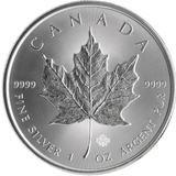 预定款：2016年 加拿大 枫叶银币 1盎司 （整桶25枚销售）