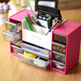 日本进口创意桌面收纳盒抽屉式整理盒多格首饰盒杂物化妆品收纳箱