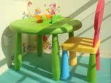 儿童桌阿木童儿童桌椅/学习桌/儿童塑料圆桌/1绿色圆桌1彩色椅子