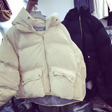 2016韩国新款 11AN 正品冬保暖连帽大口袋蝙蝠袖羽绒棉衣面包服女