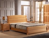 全实木家具 榉木床 实木床 1.5 1.8米 双人床单人床中式大床婚床