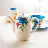 西芙手绘创意咖啡壶子意式陶瓷水壶下午茶壶冷水壶凉水壶咖啡器具