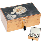 BSD艺术大师木制钢琴烤漆手表盒 双层24表位手表箱收藏盒带锁