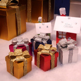 圣诞礼盒实惠礼品带盖子蝴蝶结礼盒批发 圣诞节礼包盒 圣诞装饰品