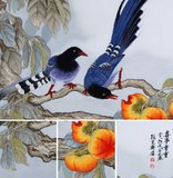 中国风精美花鸟柿子国画 十字绣 最大幅 新款客厅系列 喜事重重