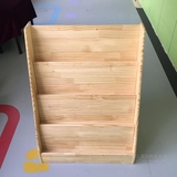 幼儿园蒙氏教具梯形书报柜架子新西兰松实木儿童收纳整理储物家具
