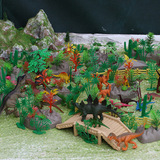 包邮 仿真恐龙模型场景套装200余件 儿童益智侏罗纪公园世界玩具