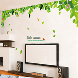 客厅墙贴纸创意田园清新绿色叶贴画温馨卧室电视沙发背景墙壁纸画