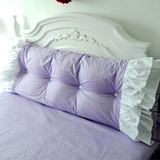 韩版床上大靠垫纯棉双人长靠枕抱枕韩式床头紫色软包大靠背含芯