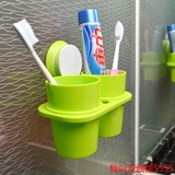 超强力吸盘情侣牙刷架杯架漱口杯牙膏收纳壁挂套装卫生间创意洗漱