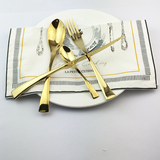 西餐刀叉餐具套装 金色加厚款不锈钢刀叉勺四件套 牛排刀叉两件套