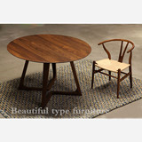 美式设计师实木餐桌复古做旧咖啡桌简约办公桌茶几欧式会议桌圆桌