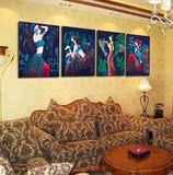 景壁画挂画抽象无框画装饰画云南民族风人物画客厅墙画卧室餐厅背