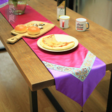 现代中式桌旗台布 居家布艺织带桌布桌旗 铺茶几餐桌边柜条案桌旗