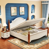 地中海床双人床1.8米卧室套房高箱床1.5米储物床箱体床气动床1.2m