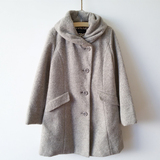 外贸原单 日本贵牌 秋冬季新品羊毛圈圈毛呢大衣外套女 有超大码