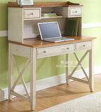 美式实木书桌书架组合 美式乡村实木电脑桌带书架实木书桌书桌
