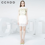 CCDD2016夏装新正品女 欧根纱蘑菇印花金丝提花衬衫 甜美时尚上衣