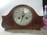 三五钟表老式古董 机械座钟555钟十五天 带日历款 雕花 61年产