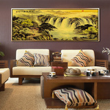 画龙沙发背景墙画壁画大气客厅装饰画中式风景画有框无框画包邮