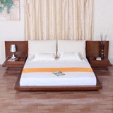 东南亚风格家具双人床1.8米实木榻榻米床水曲柳实木双人槟榔色