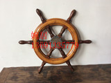 老舵轮木制舵轮家居摆件古董收藏民俗老物件舵轮装饰品方向盘