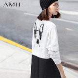 艾米Amii旗舰店清仓春季新品宽松大码女士套头休闲运动卫衣中长款