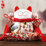 招财猫摆件 大号陶瓷日本招财猫储蓄罐 存钱罐 开业创意礼品