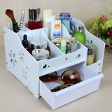 环保桌面化妆品收纳盒护肤品盒带抽屉 防水收纳整理盒化妆盒