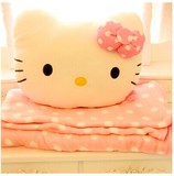 KT猫凯蒂猫空调毛毯抱枕两用 粉色Holle Kitty猫七夕情人节礼物