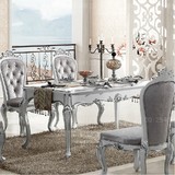 新古典餐桌实木欧式餐桌椅组合白色烤漆全套别墅样板房家具定制