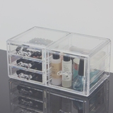 透明桌面收纳盒抽屉式储物盒塑料化妆品收纳盒多层收纳箱盒小柜子
