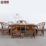 红木茶桌实木中式家具 鸡翅木茶桌椅组合 仿古功夫茶台茶几茶艺桌