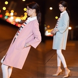 2016春装新款大码女装韩版长袖茧型风衣春秋显瘦中长款西装外套