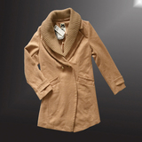 拉夏贝尔专柜正品代购2015冬装新款羊毛中长款修身显瘦大衣女外套