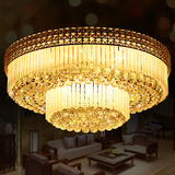 金色圆形水晶灯 欧式客厅灯具大气现代led吸顶灯简约卧室灯餐厅灯
