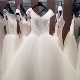 买家秀婚纱礼服2016新款韩式水晶奢华新娘V领蕾丝简约齐地出门纱