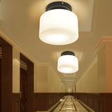 led吸顶灯 圆形餐厅灯玄关灯阳台灯卧室灯玻璃灯罩现代新中式灯具