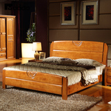 全实木床1.8米婚床高箱储物床双人床简约现代中式小户型1.5橡木床