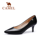 Camel/骆驼女鞋 优雅通勤 水染羊皮尖头酒杯跟高跟春新品女单鞋