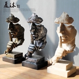 欧式现代抽象人物雕塑工艺品摆件复古办公室客厅艺术品装饰品摆设