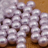 金加银批发 8-14mm紫色 珍珠母贝 贝珠 半孔全孔珍珠散珠批发 圆