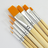 贝碧欧尼龙毛画笔8支套装 圆头水彩笔 平头水粉丙烯油画笔950250C