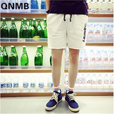QNMB韩国代购男装 夏季日系字母宽松青少年运动休闲潮男沙滩短裤
